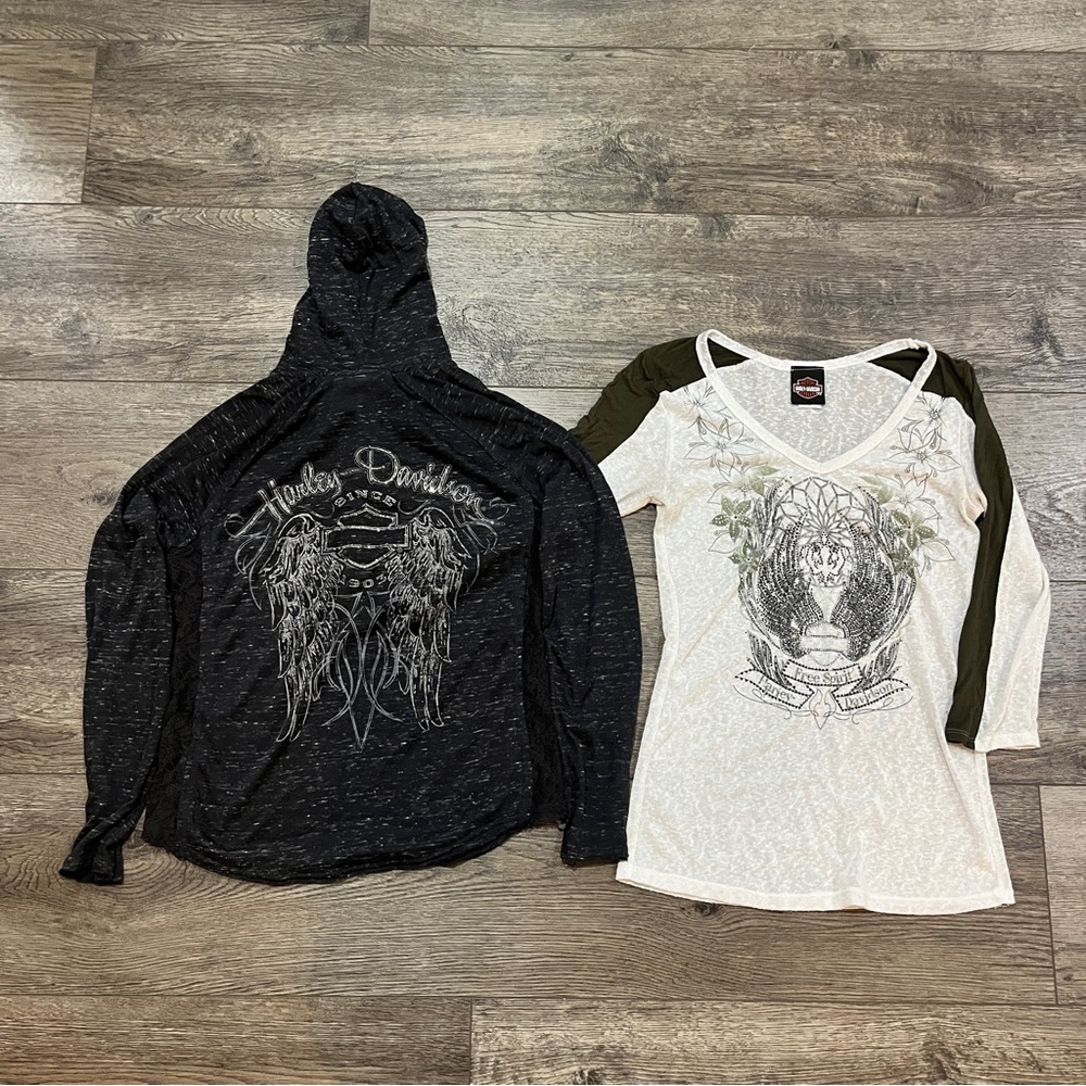 Vintage Y2K Harley Davidson Bundle! 2 Women’s Longsleeve Shirts